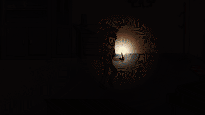 Anxiety, Gregory walking with a candle
