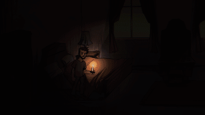 Anxiety, a candle-lit bedroom