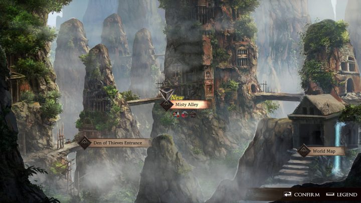 LEGRAND LEGACY hand-drawn cliffside map